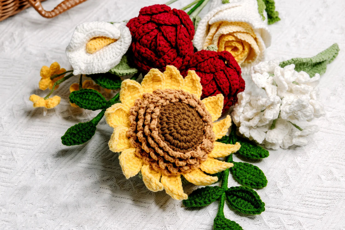 Romantic Handmade Crochet Flowers and Bouquets