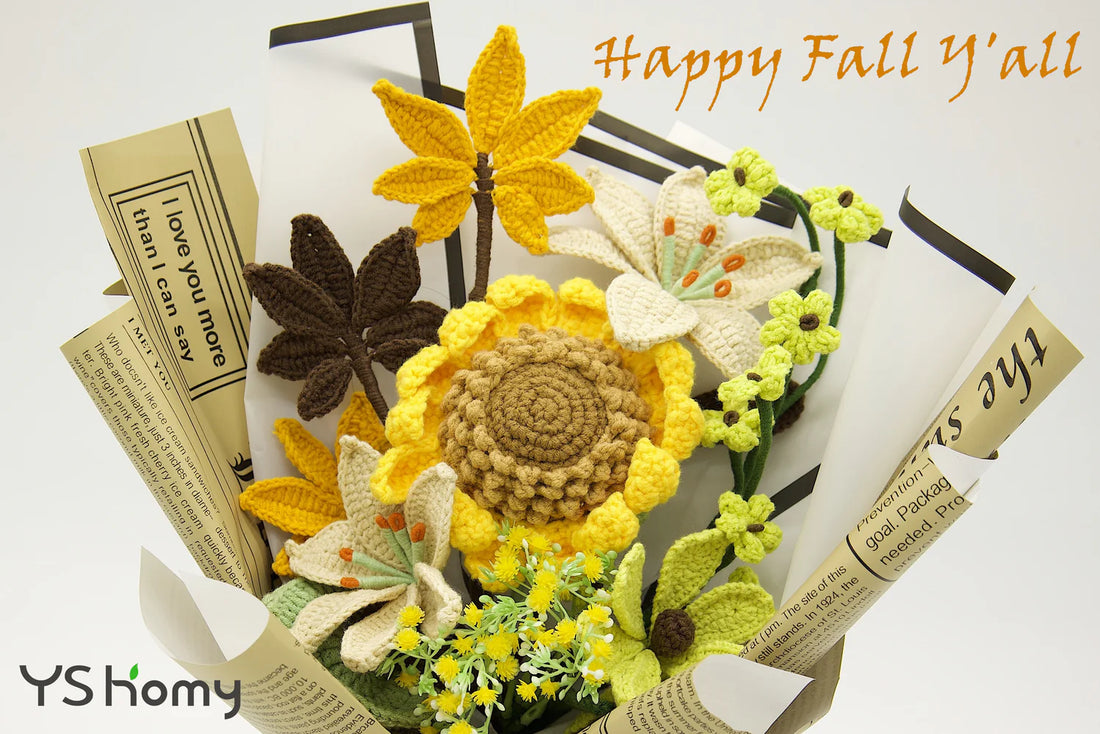 Fall in Love with YShomy’s New Autumn Crochet Flower Bouquet