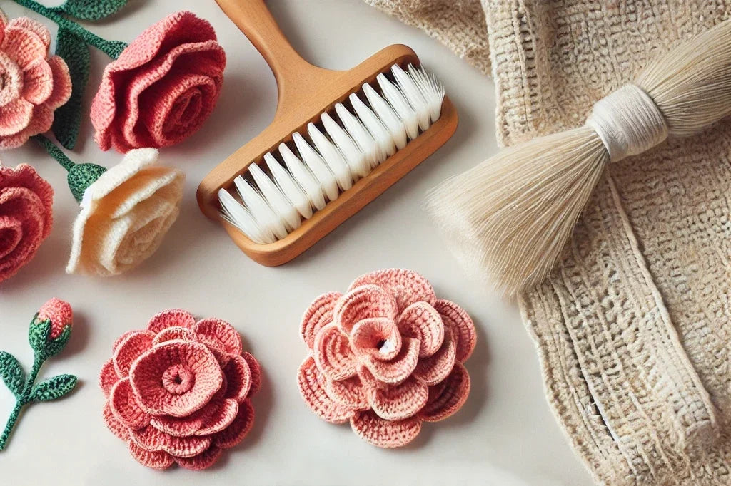 Safe cleaning and care guide for crochet flowers
