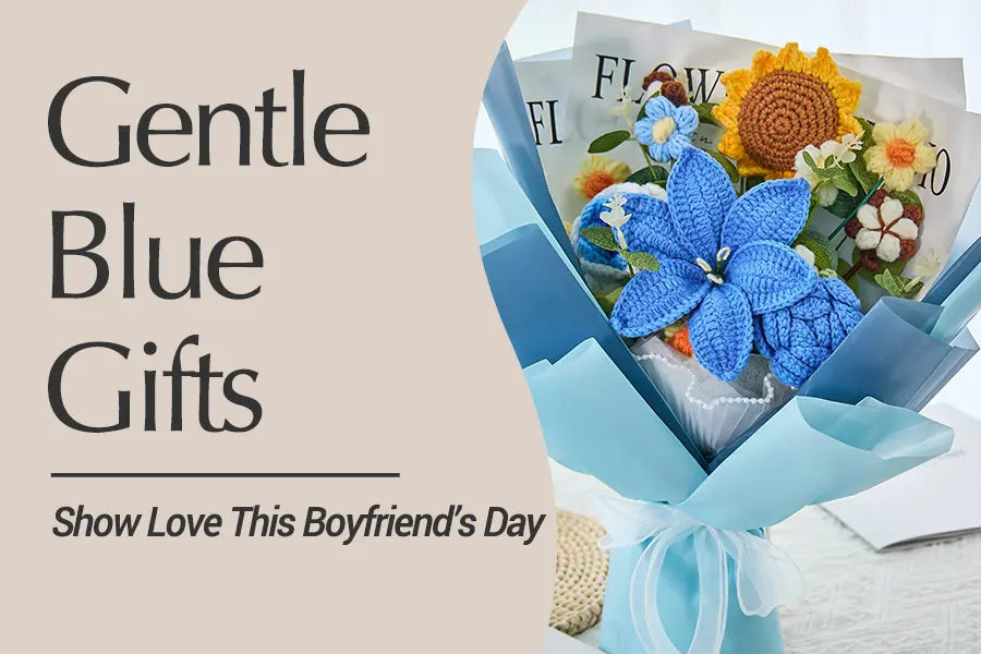 Celebrate National Boyfriend Day with Blue Crochet Flowers