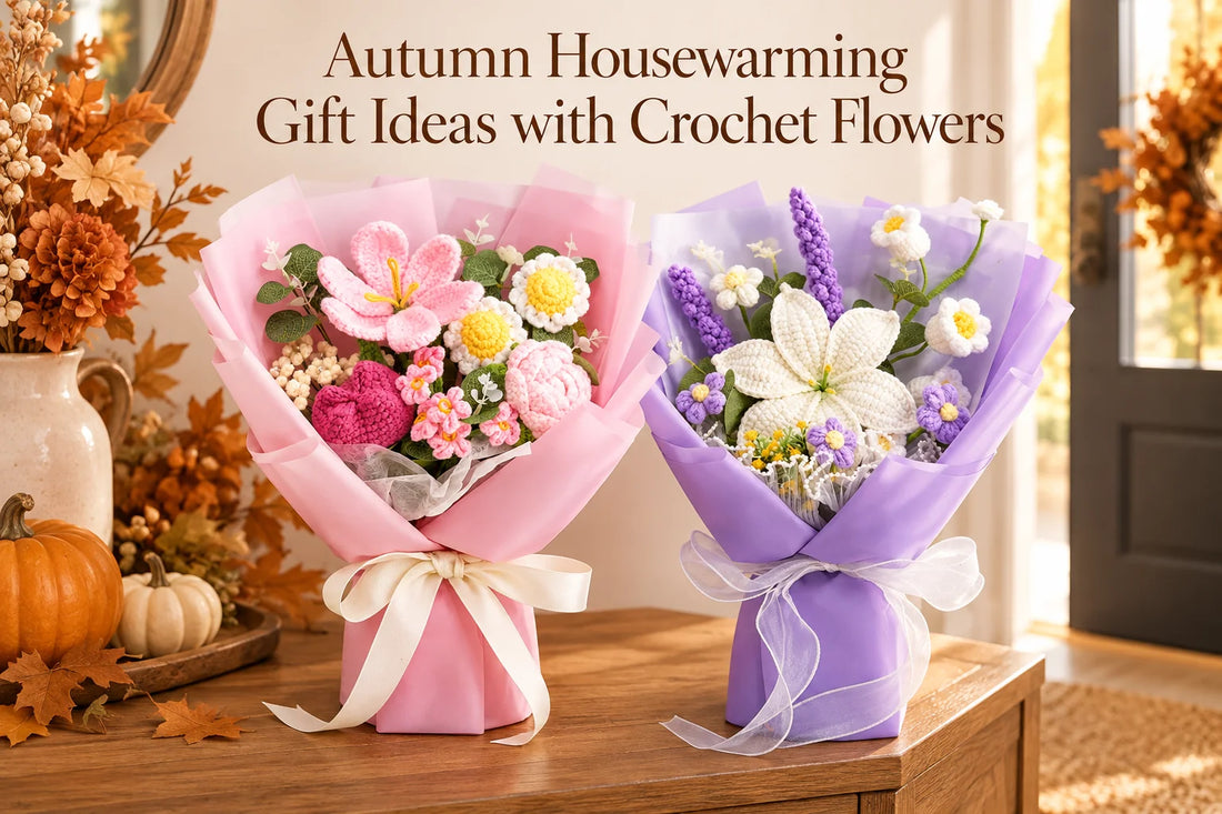 Crochet flower housewarming gift ideas for autumn