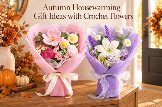 Crochet flower housewarming gift ideas for autumn