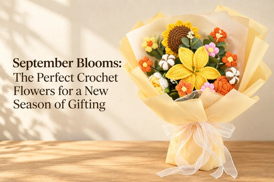 September crochet flowers gift guide cover