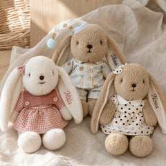 Plush bunny with an embroidered child's name