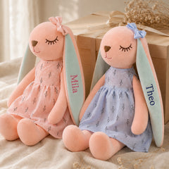YSHomy Pink Custom Bunny Plush Toy with Embroidery Name