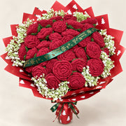 YSHomy Ramo gigante de rosas de crochet con forma de copa