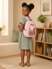 YSHomy Personalized Teddy Bear Toddler Backpack with Embroidery Name