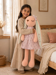 YSHomy Pink Custom Bunny Plush Toy with Embroidery Name