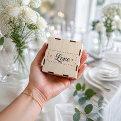 YSHomy Caja de Fotos de Madera Personalizada con Luz y Grabado
