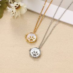 YSHomy Shell Cat Paw Necklace with Personalized Photo