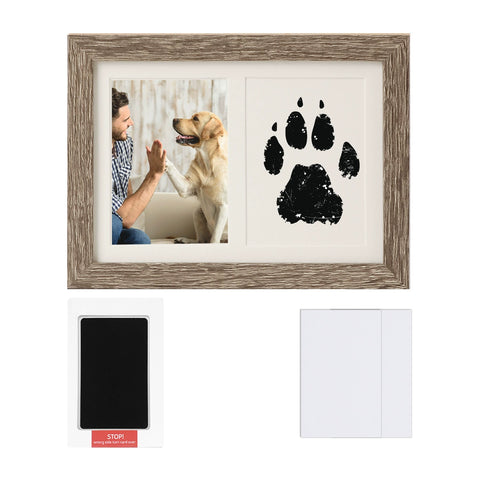 YSHomy 7 Inch Custom Photo Frame with Pet Paw Print