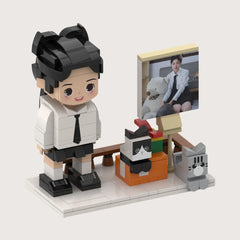 YSHomy Custom Single-Person Brick Figure from Your Photo - Cat Style