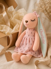 YSHomy Pink Custom Bunny Plush Toy with Embroidery Name