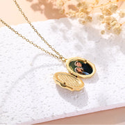 YSHomy Collana a Conchiglia con Croce, Foto e Testo Personalizzati