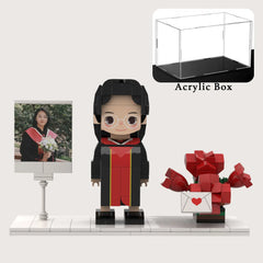 YSHomy Custom Single-Person Brick Figure from Your Photo - Flower Style
