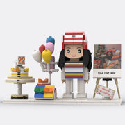 Custom birthday brick figure with age number, style E