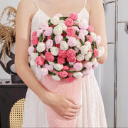 Couverture YSHomy en crochet de fleurs roses - Roses ombrées du blanc au rose