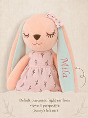 YSHomy Pink Custom Bunny Plush Toy with Embroidery Name