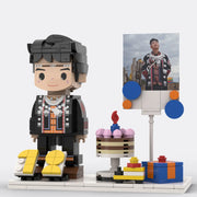 Custom birthday brick figure with age number, style F