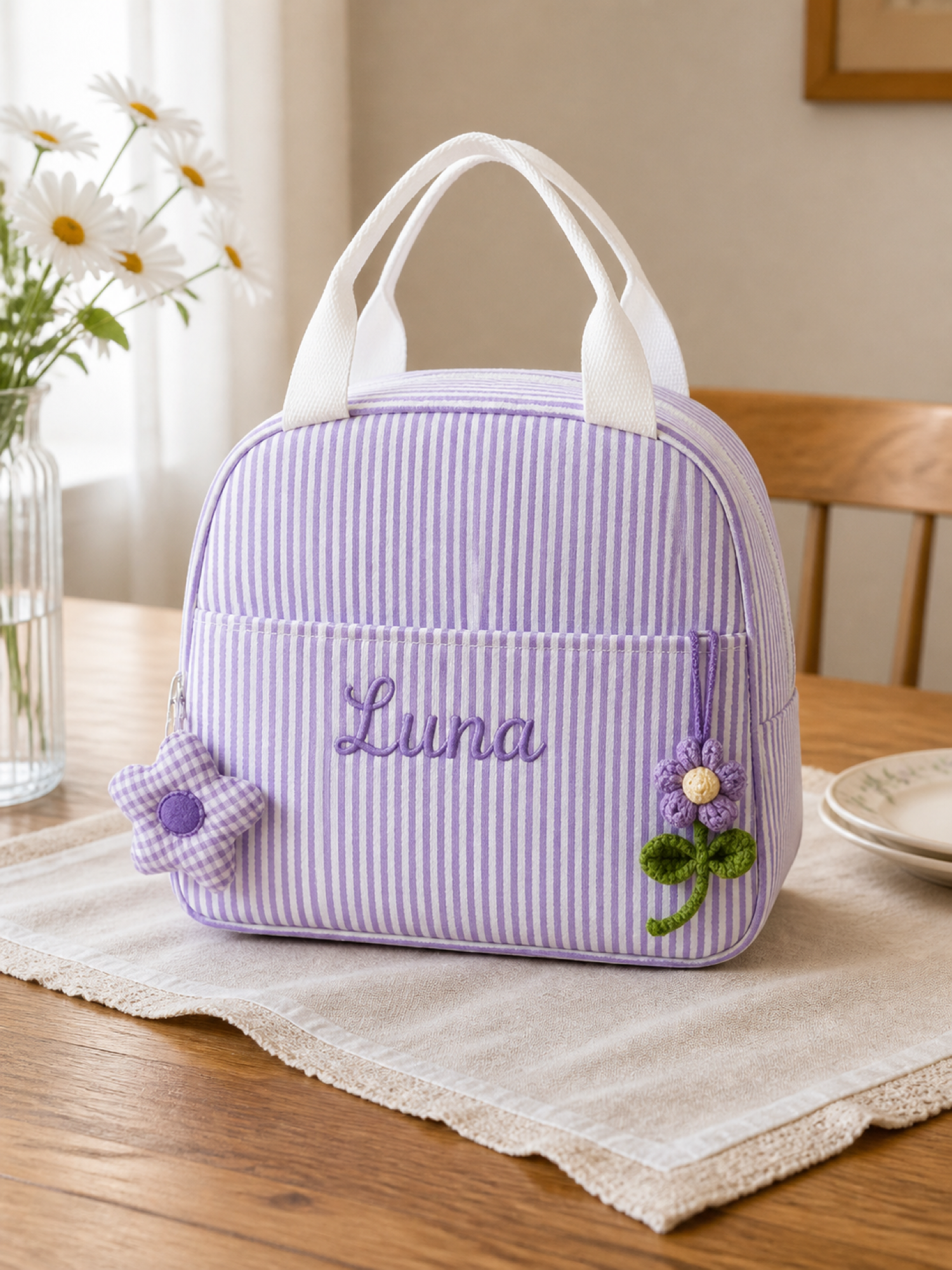 YSHomy Bolsa de Almuerzo Personalizada con Nombre Bordado