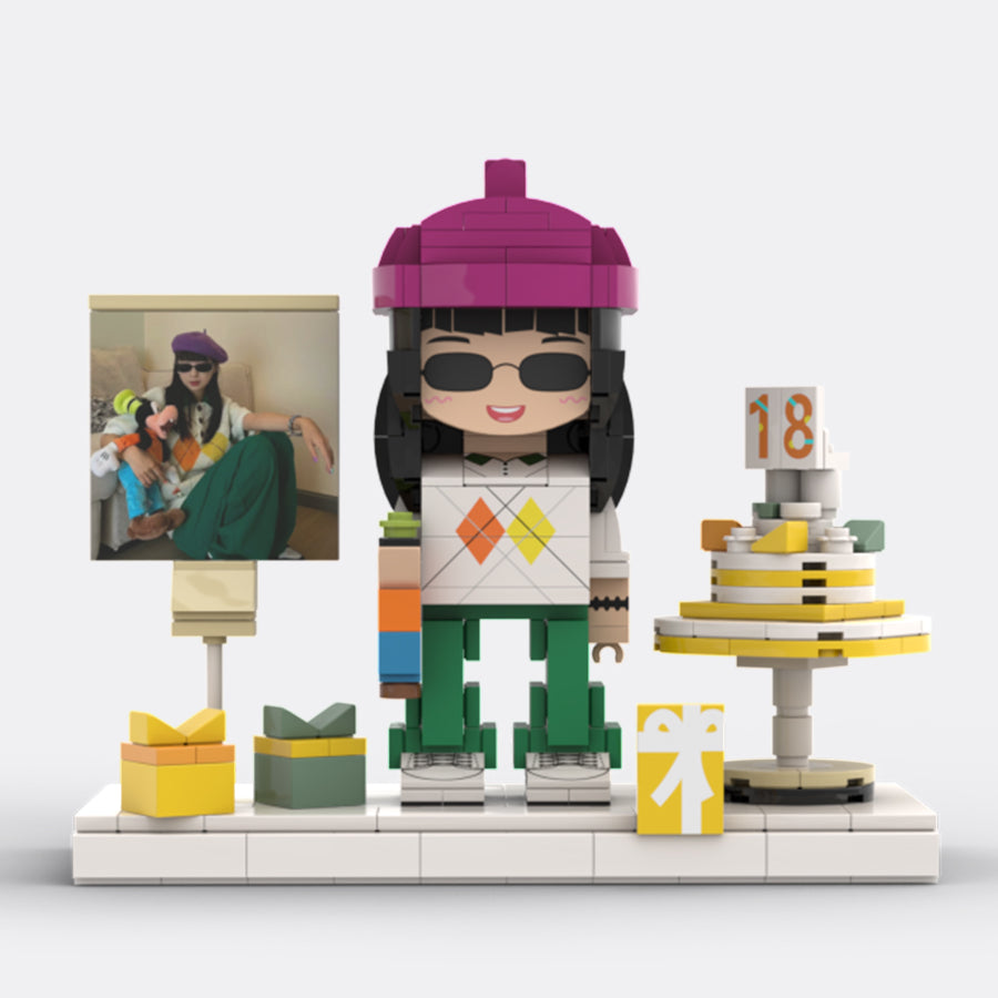 YSHomy Custom Brick Figure from Youor Photo For Birthday - Style A