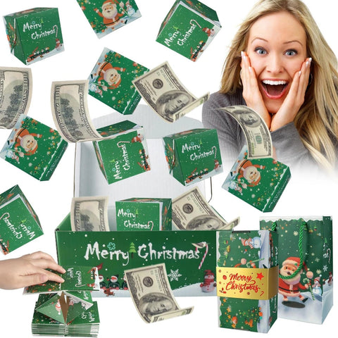 Christmas Surprise Pop Up Box with 16 PCS Exploding Box-Green