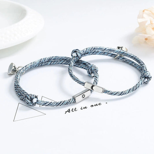 Sun and moon magnetic couple bracelets