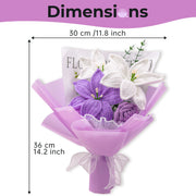 YSHomy Gehäkelter Lilien- & Rosen-Strauß