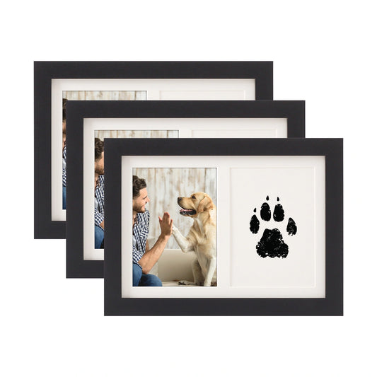 7 inch photo frame with pet paw print kit and ink pad