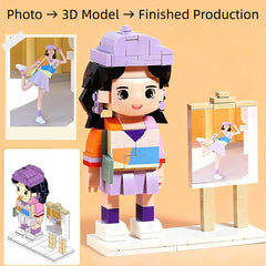YSHomy Custom Brick Figures from Your Photo - Easel Style