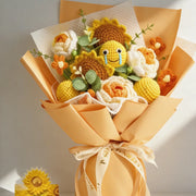 Bouquet emoji en crochet jaune YSHomy avec tournesol