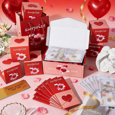 LOVE Surprise Pop Up Box with 16 PCS Exploding Pop-Up Box