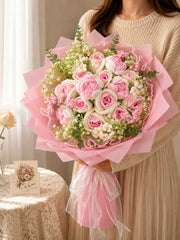 YSHomy Giant Crochet Cup-Shaped Rose Bouquet
