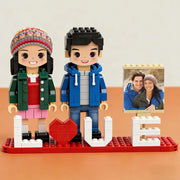 Custom Couple Ziegelfigur mit Love Lettering