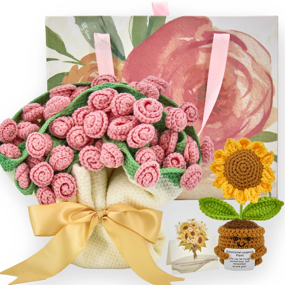 YSHomy Cashmere Flower Blanket Gift Box Set