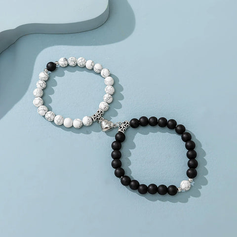 YSHomy Magnetic Heart Couple Beaded Bracelets