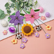 YSHomy Ramo de ganchillo de lirio, girasol y rosa-Morado