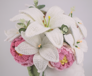 YSHomy Customized Crochet Lily & Peony Flower Bouquet for Wedding