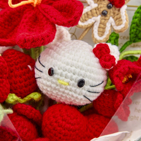 YSHomy Crochet Christmas Bouquet with Green Wrapping