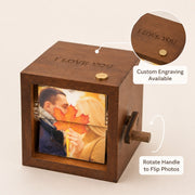 Boîte photo YSHomy personnalisée en bois avec lumière et gravure