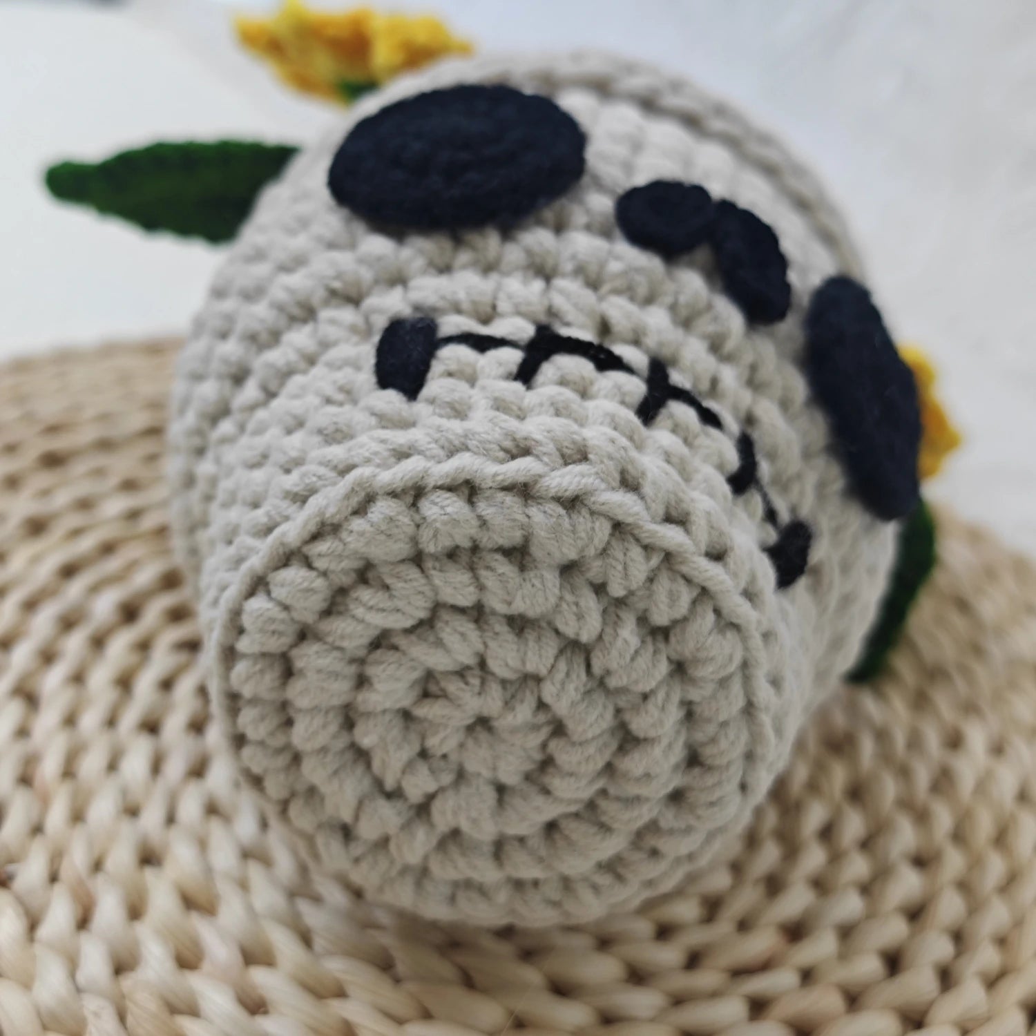YSHomy Crochet Skull Sunflower Pot with Spider
