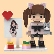 YSHomy Figure di Mattoncini Personalizzate dalla Tua Foto - Cornice a Cuore