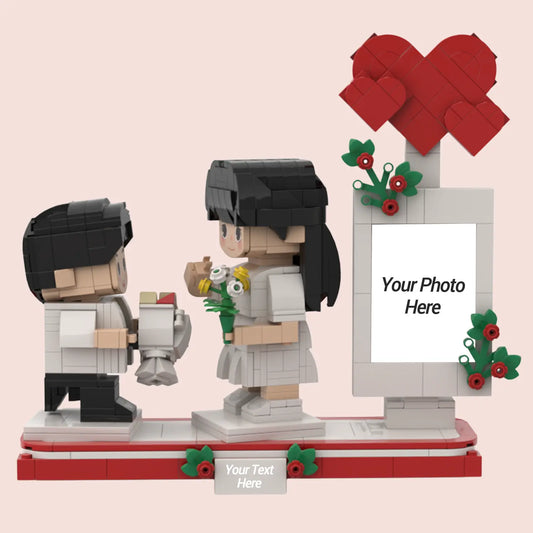 Custom proposal brick figure set built from a photo