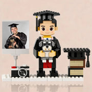 Custom graduation brick figure built from a photo