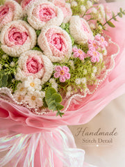 YSHomy Giant Crochet Cup-Shaped Rose Bouquet