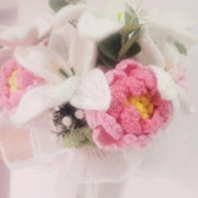 YSHomy Customized Crochet Lily & Peony Flower Bouquet for Wedding