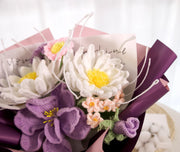 YSHomy Gehäkelter Königin-der-Nacht-Eustoma-Strauß