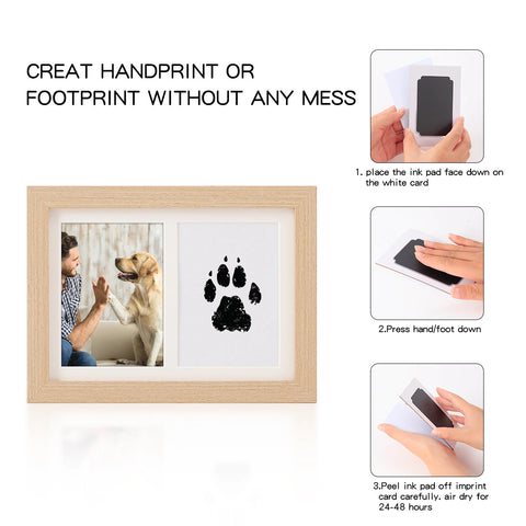YSHomy 7 Inch Custom Photo Frame with Pet Paw Print