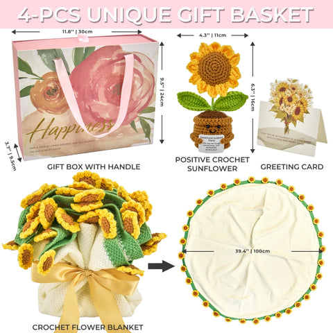 YSHomy Cashmere Flower Blanket Gift Box Set