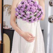 Couverture au crochet YSHomy - Roses violettes